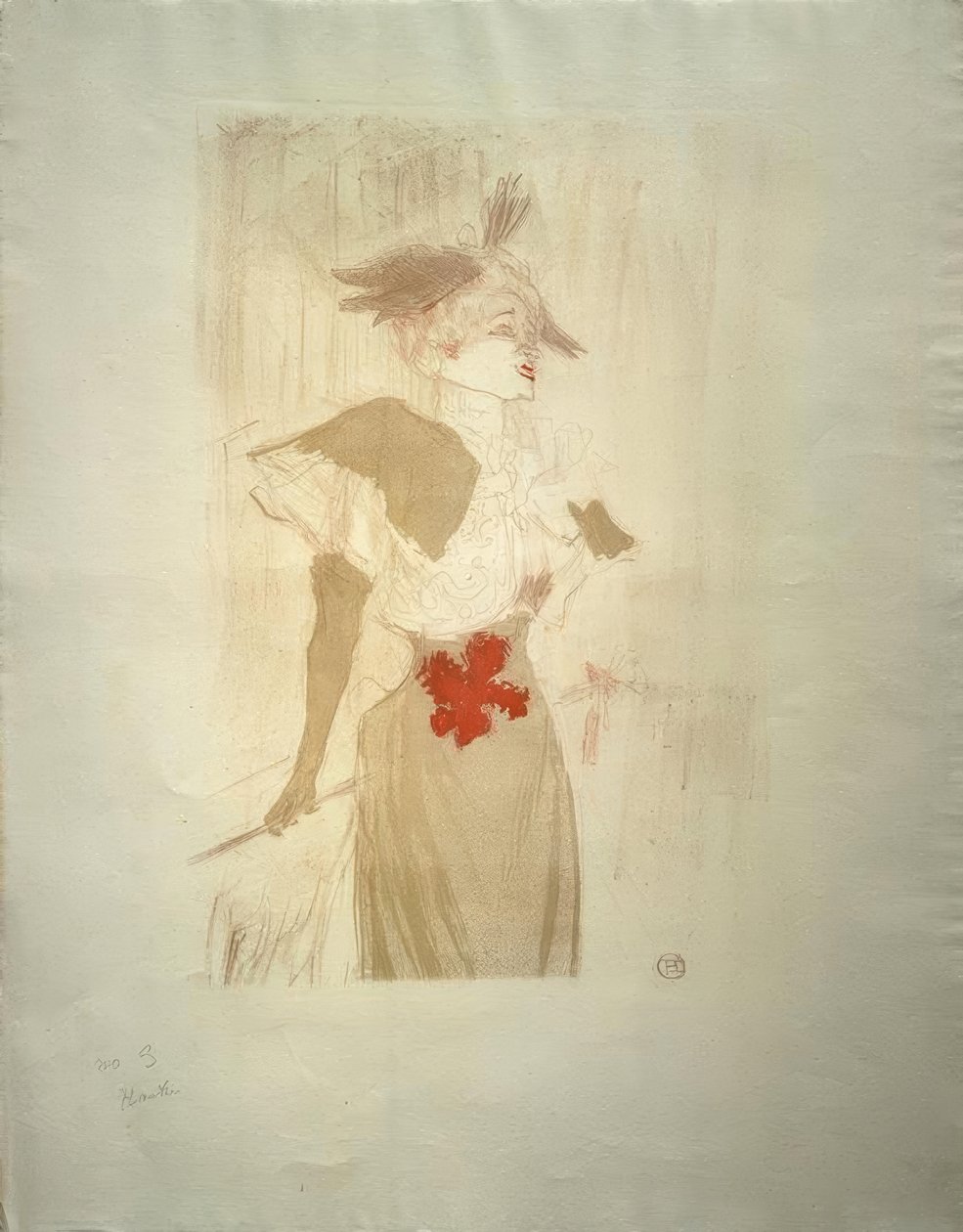 Bayan Marcelle Lender, ayakta by Henri de Toulouse Lautrec