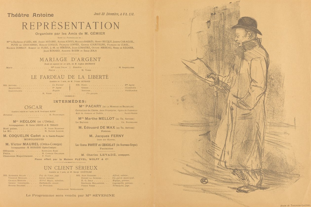 Gümüş düğün; Özgürlük Yükü; Ciddi Bir Müşteri [ön] by Henri de Toulouse Lautrec