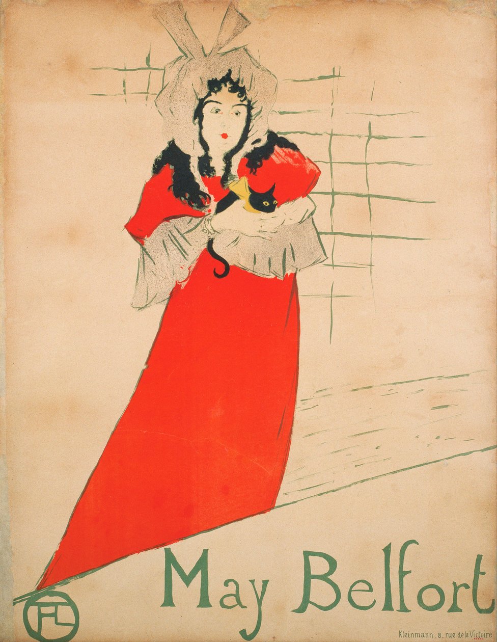 May Belfort (kızlık soyadı May Egan) (Poster) - Henri de Toulouse Lautrec (Toulouse-Lautrec) (1864-1901) - 1895 - Renkli litografi - 80x62 - Museu Nacional d
