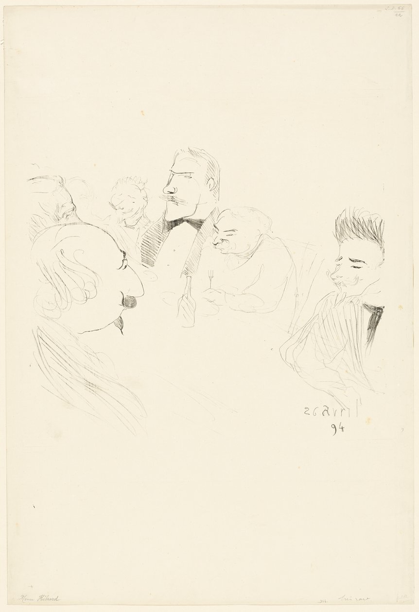 Adrien Hébrard için Menü Kartı by Henri de Toulouse Lautrec