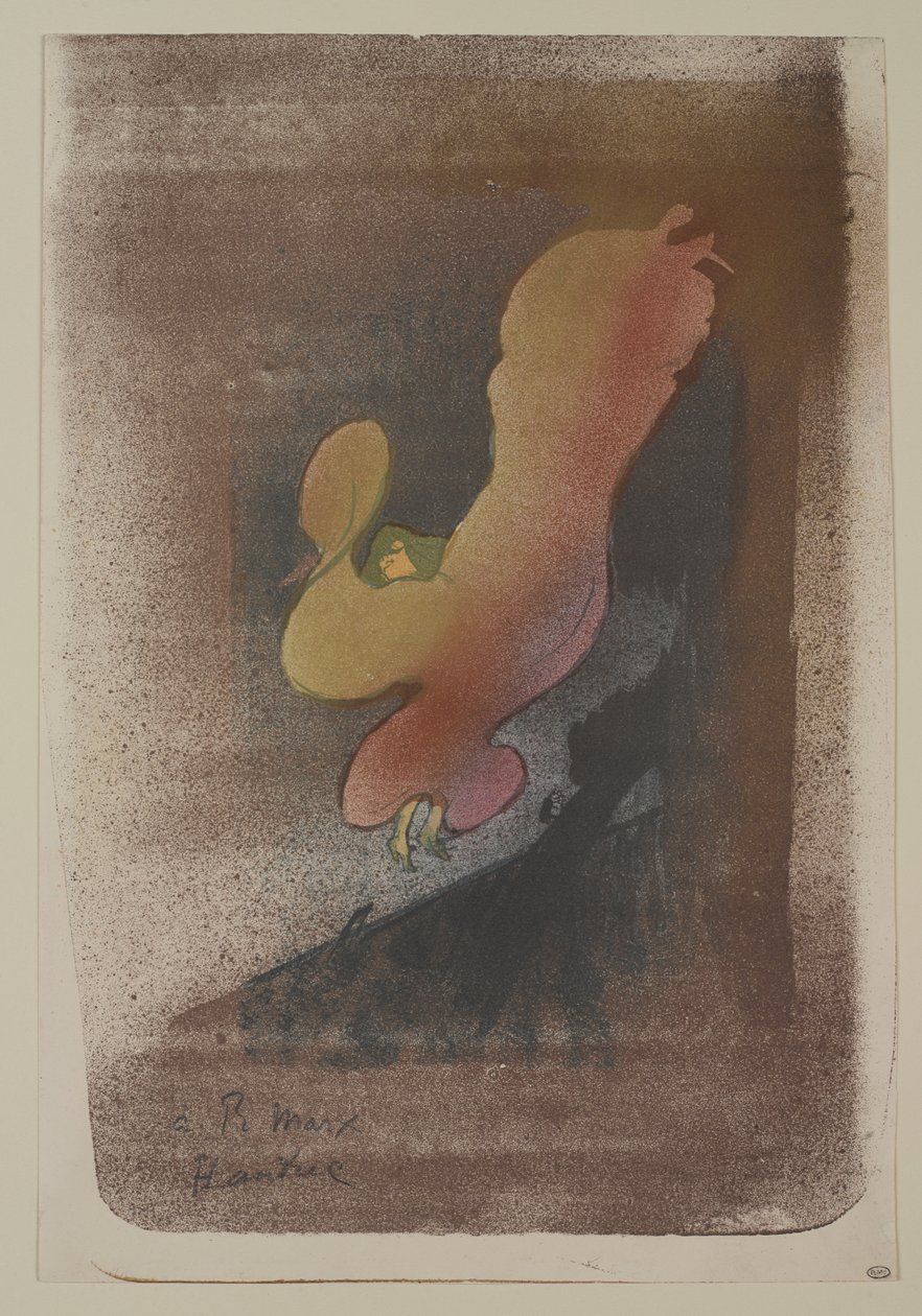 Bayan Loïe Fuller, 1893 (dokuma kağıt üzerine renkli litografi) by Henri de Toulouse Lautrec