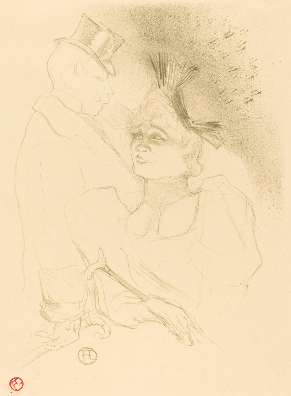 Mll. Borç Veren ve Baron (Mlle. Lender ve Baron) by Henri de Toulouse Lautrec
