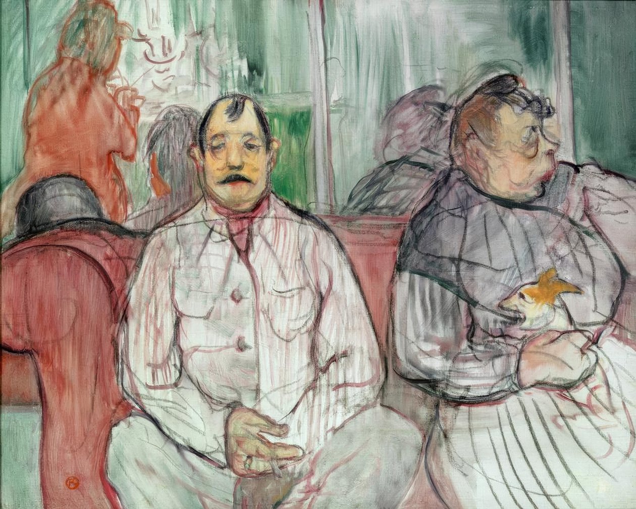 Efendim, hanımefendi ve köpek by Henri de Toulouse Lautrec