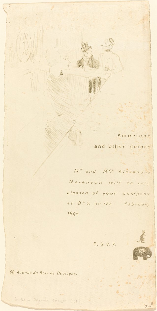 Bay ve Bayan Alexandre Natanson Daveti, 1895. by Henri de Toulouse Lautrec