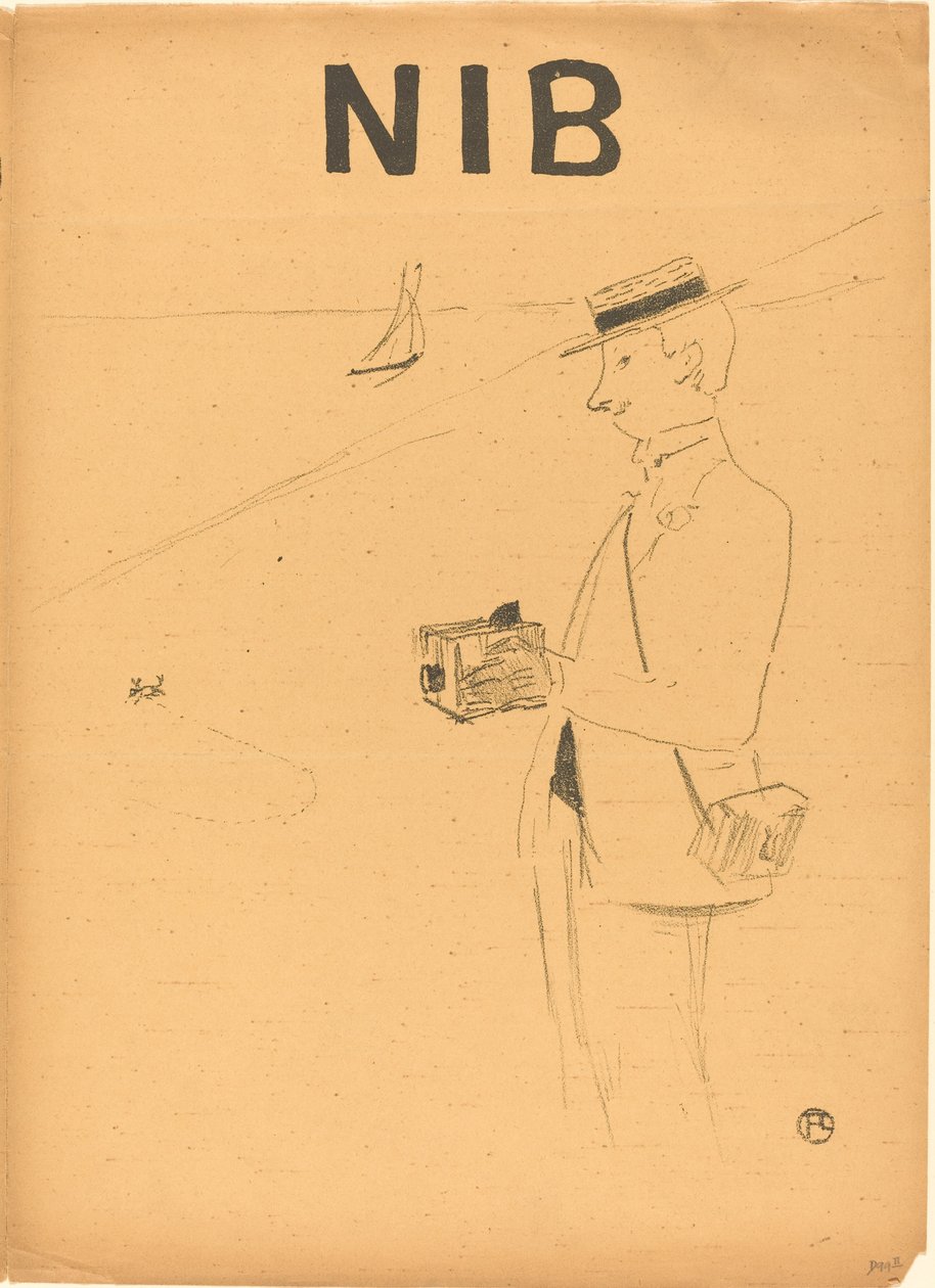 Uç veya Amatör Fotoğrafçı [sağ ön] by Henri de Toulouse Lautrec