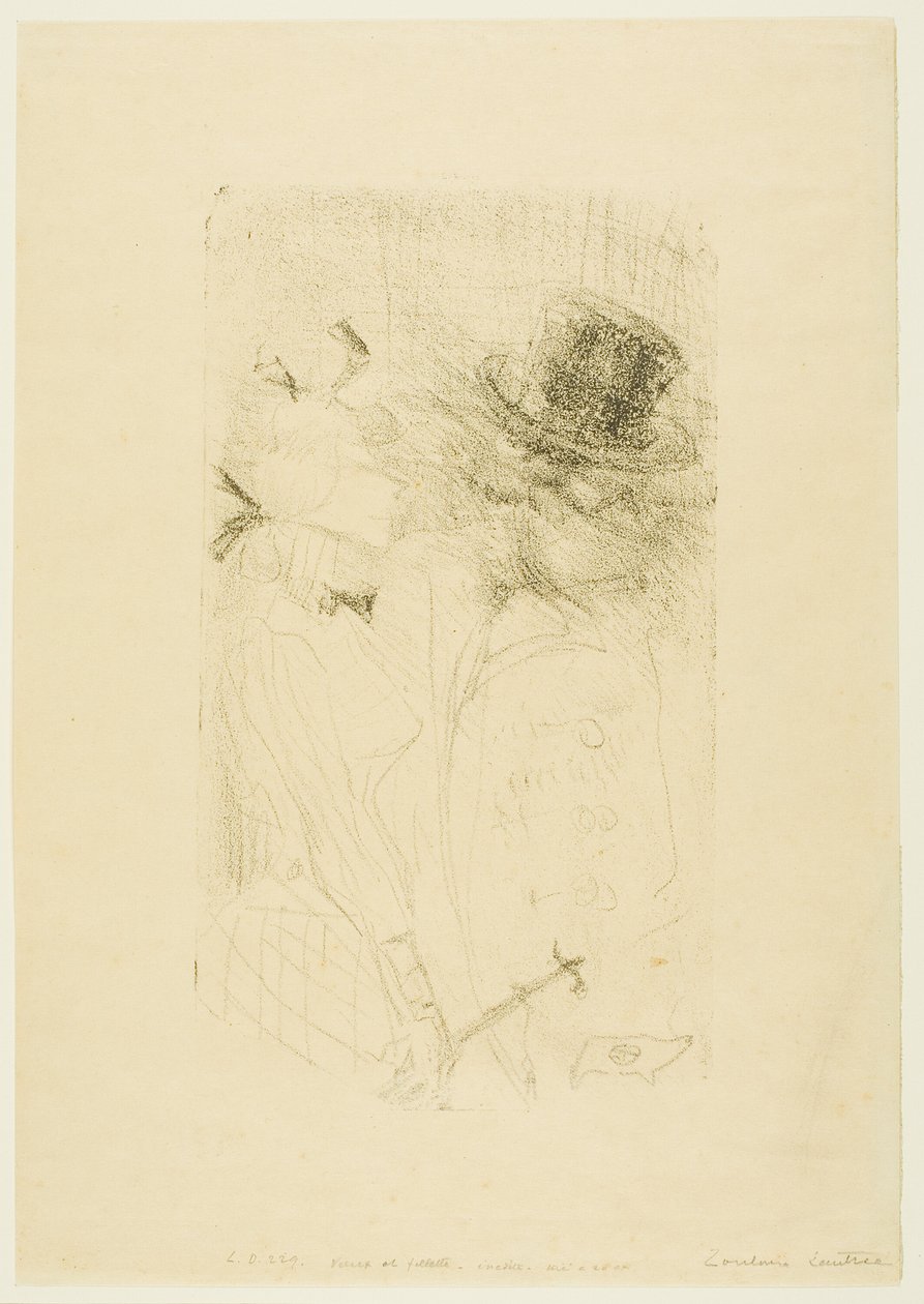 yaşlı adam ve genç kız by Henri de Toulouse Lautrec