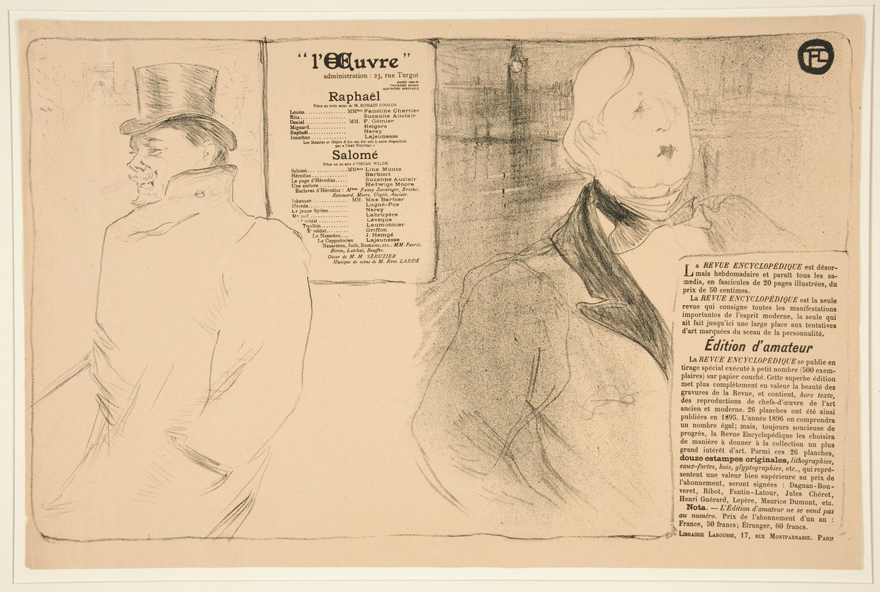 Oscar Wilde ve Romain Coolus (Oscar Wilde ve Romain Coolus) by Henri de Toulouse Lautrec