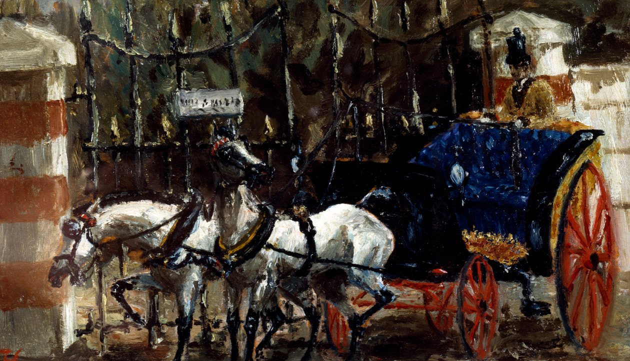 Kapının önünde bir çift at by Henri de Toulouse Lautrec