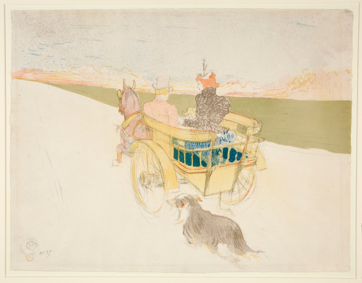 Ülke Gezisi; namlu (The Barrel) veya İngiliz arabası (The English Buggy) by Henri de Toulouse Lautrec