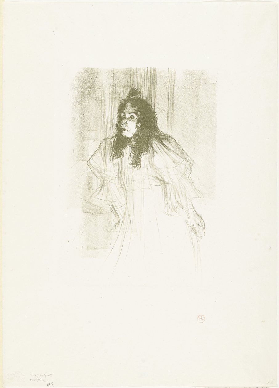Şarkıcı Portresi Belfort Gevşek Sarkık Saçlı by Henri de Toulouse Lautrec
