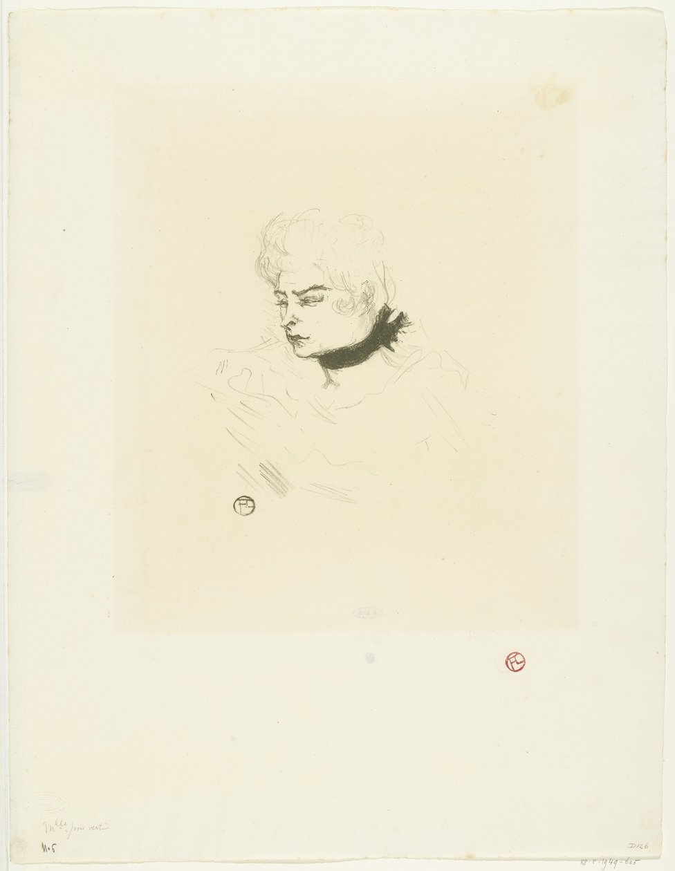 Portret van Mademoiselle Pois Vert Matmazel Pois Vert by Henri de Toulouse Lautrec