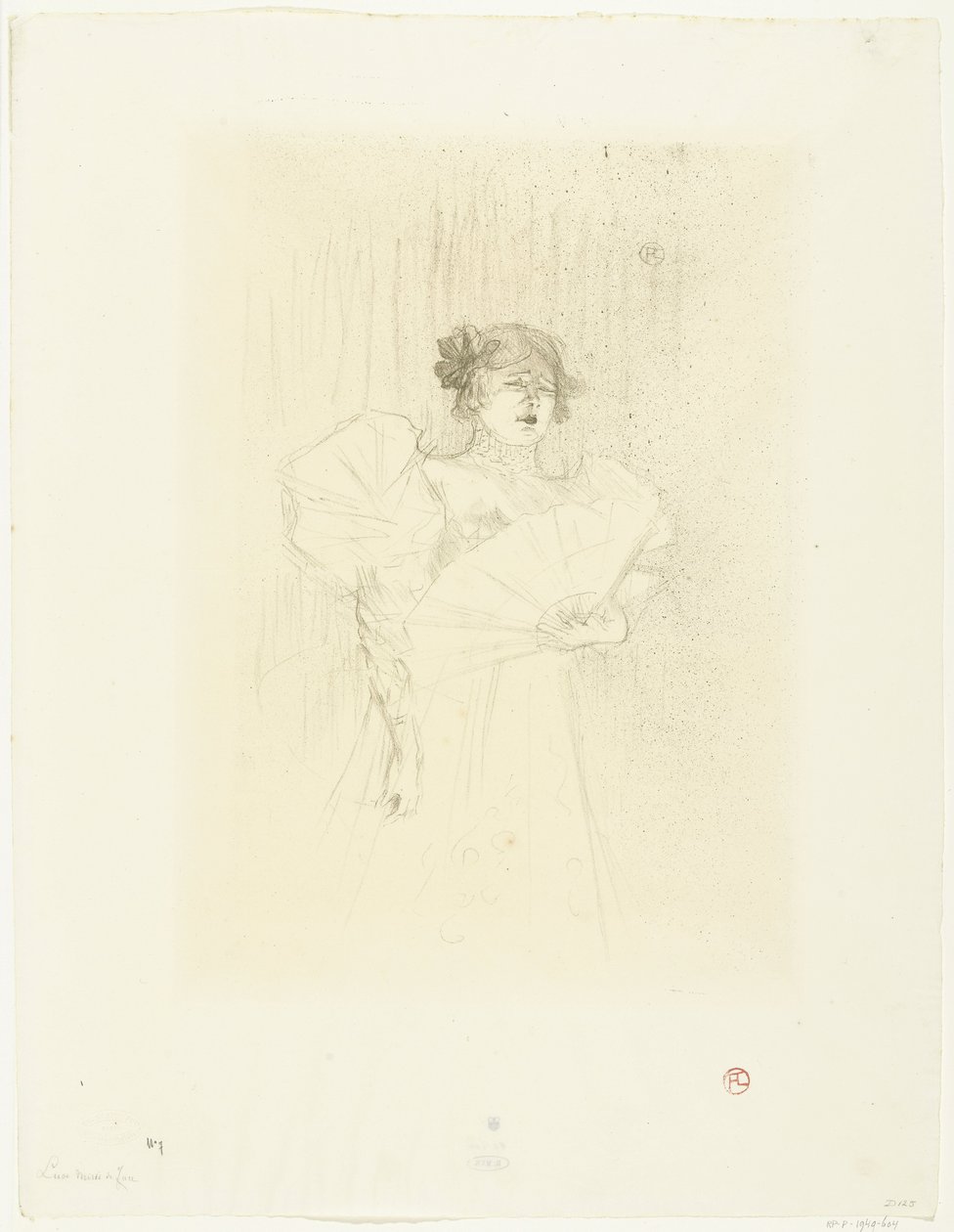 Hayranı Luce Myrès de face ile aktris Luce Myrès portresi by Henri de Toulouse Lautrec