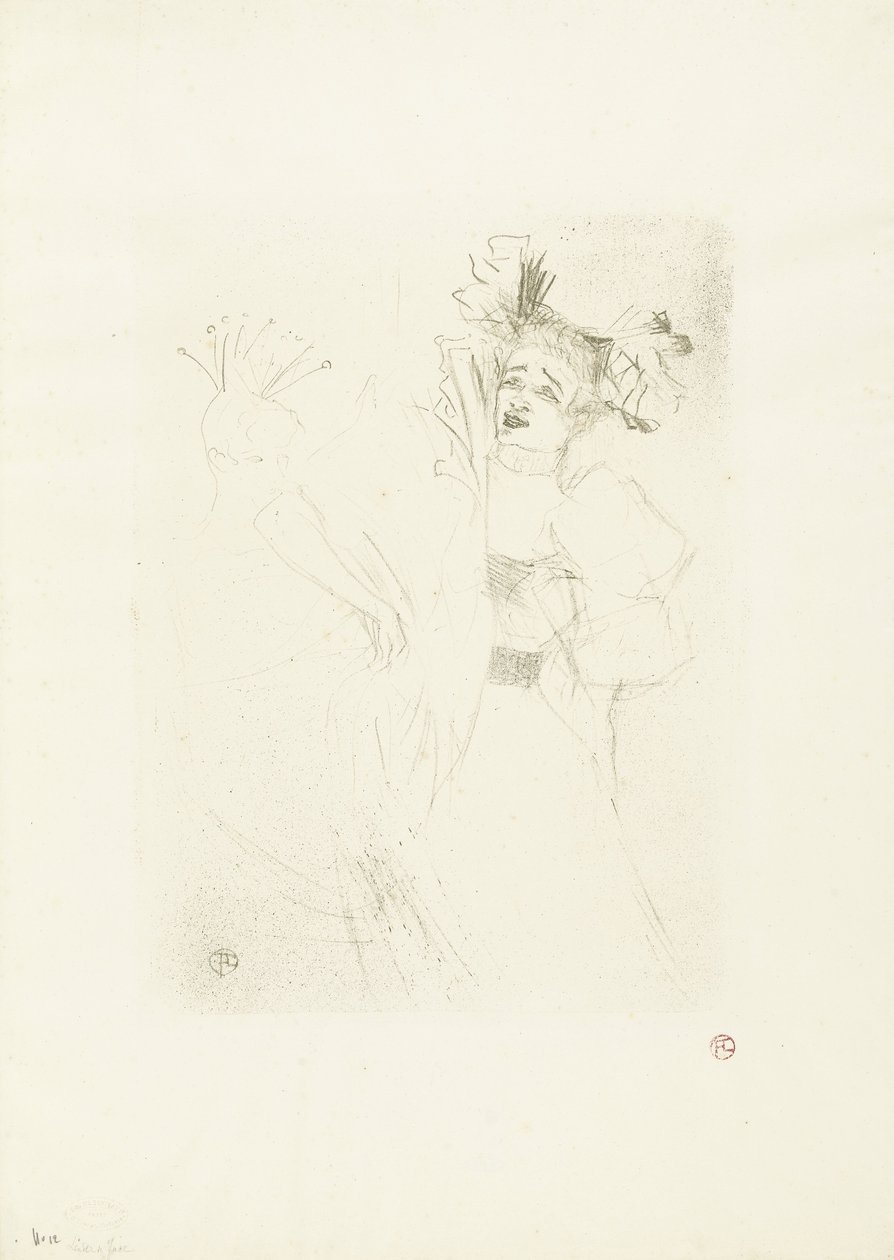 Portret van oyuncusu Marcelle Lender de operada Chilpéric Lender Chelpéric'te önden by Henri de Toulouse Lautrec