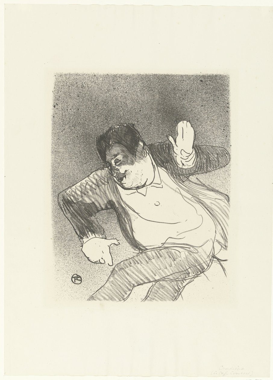 Petit Casino Caudieux Petit Casino Le kafe konserinde dans eden komedyen Caudieux'un portresi (dizi başlığı) by Henri de Toulouse Lautrec