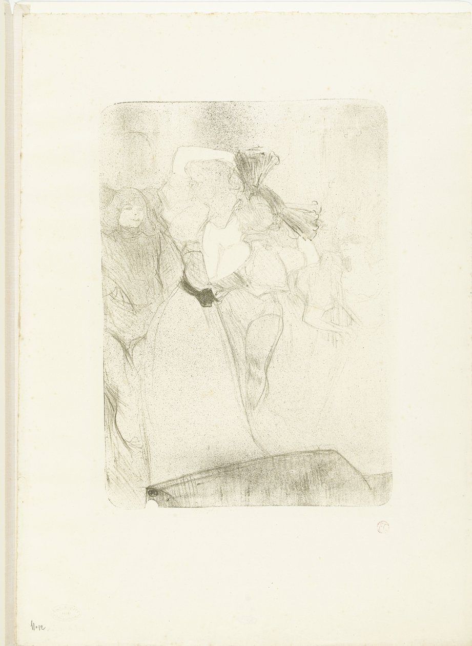 Chilpéric Lender de dos dansant le boléro operasında boléro dansı yapan şarkıcı Marcelle Lender'ın portresi by Henri de Toulouse Lautrec