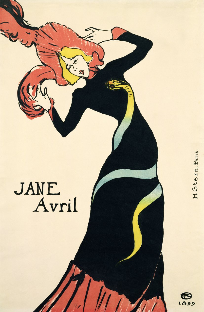 Jane Avril için Poster, 1899 by Henri de Toulouse Lautrec