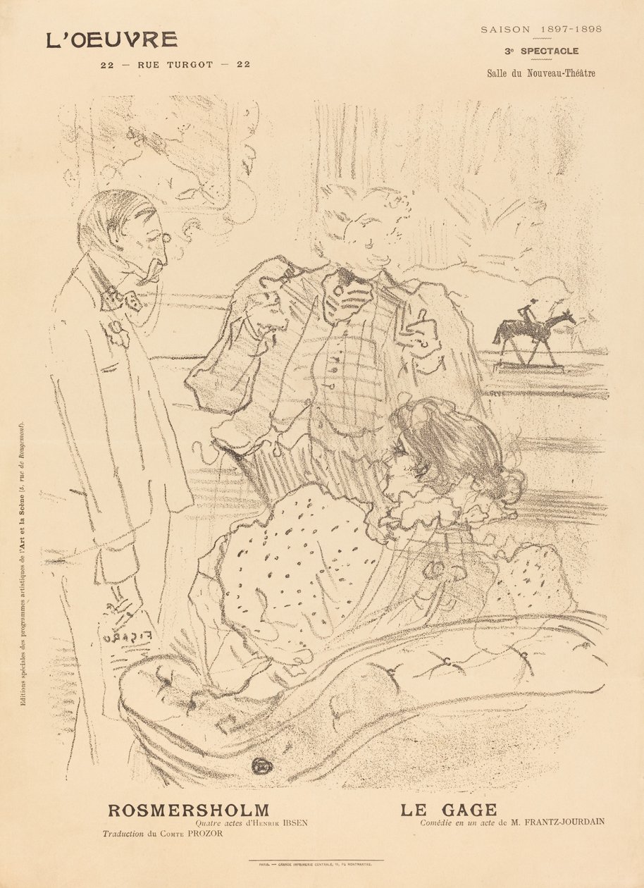 Rosmersholm; rehin by Henri de Toulouse Lautrec