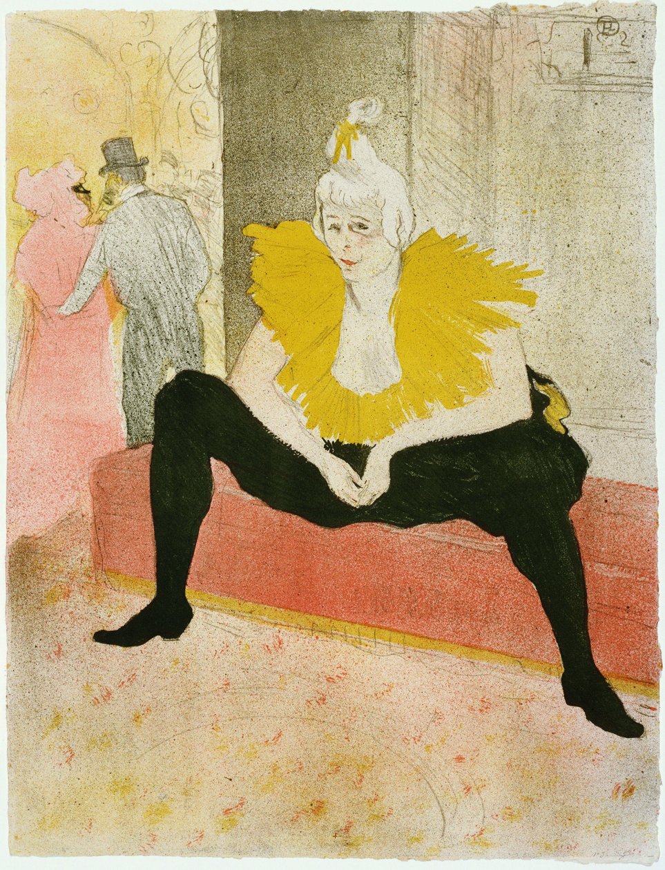 Oturan Palyaço (Matmazel Cha-u-ka-o) - Henri de Toulouse Lautrec