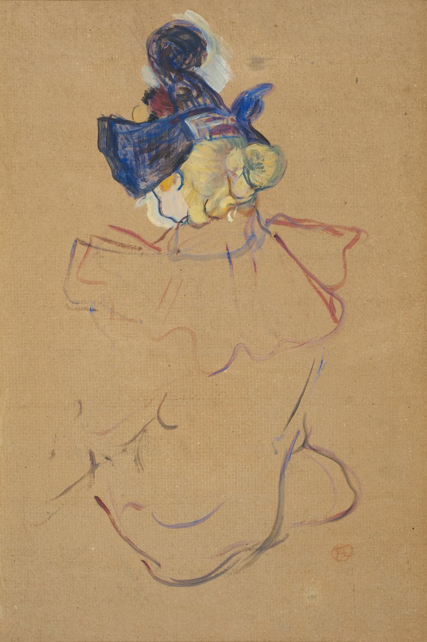 Arkadan Oturan Kadın - "Au Moulin Rouge" Çalışması by Henri de Toulouse Lautrec