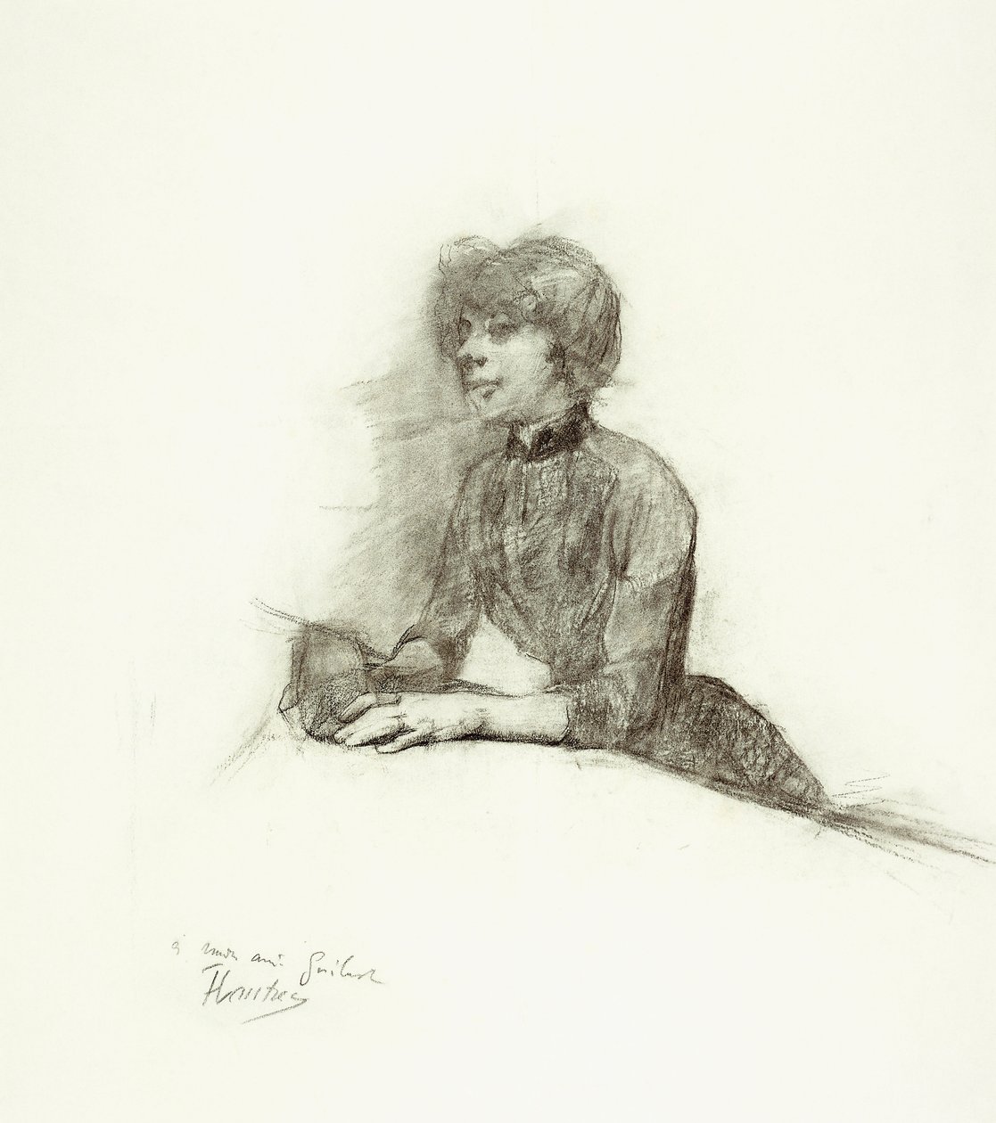 Oturan kadın, 1887 dolayları by Henri de Toulouse Lautrec