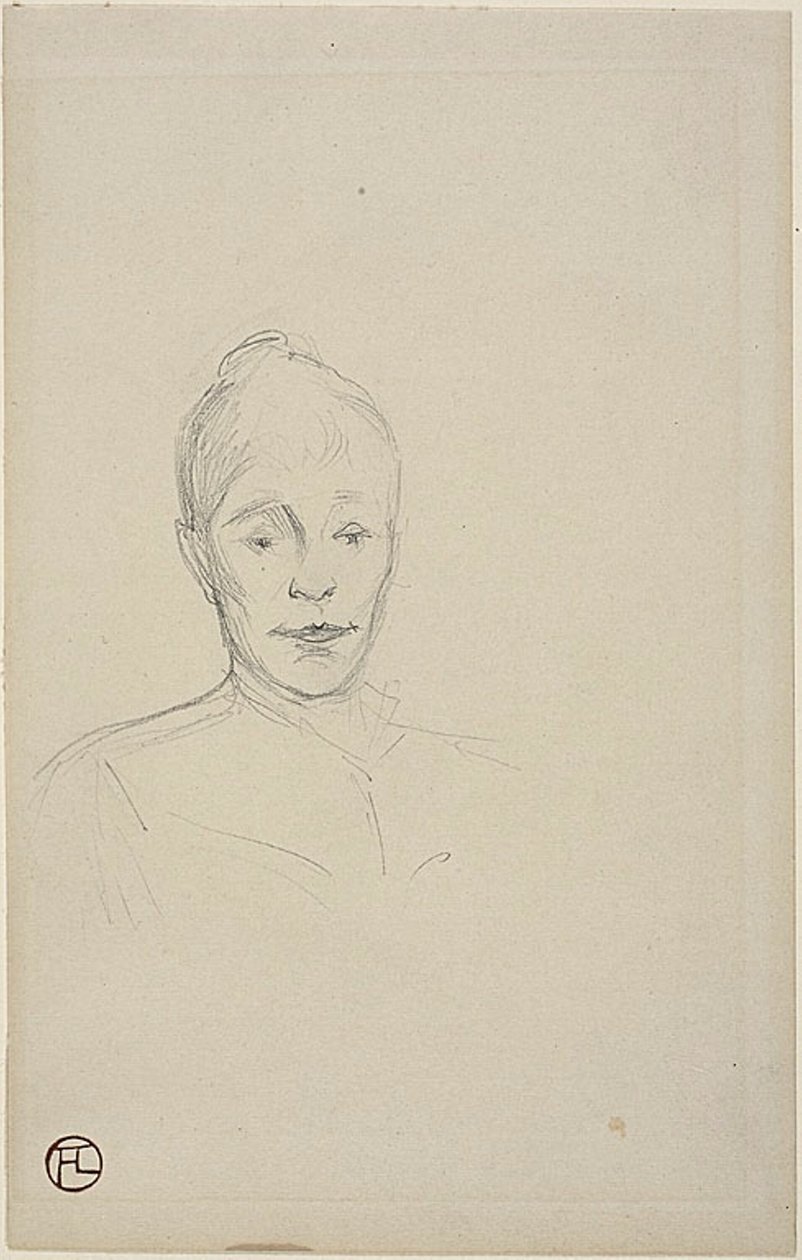 Eğitim: Yüksek Yakalı Kadının Yüzü by Henri de Toulouse Lautrec