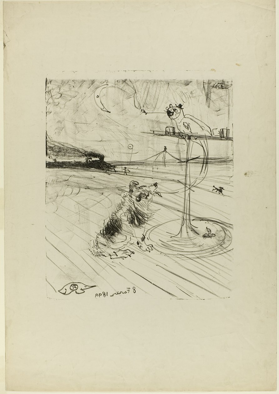 Köpek ve Papağan by Henri de Toulouse Lautrec