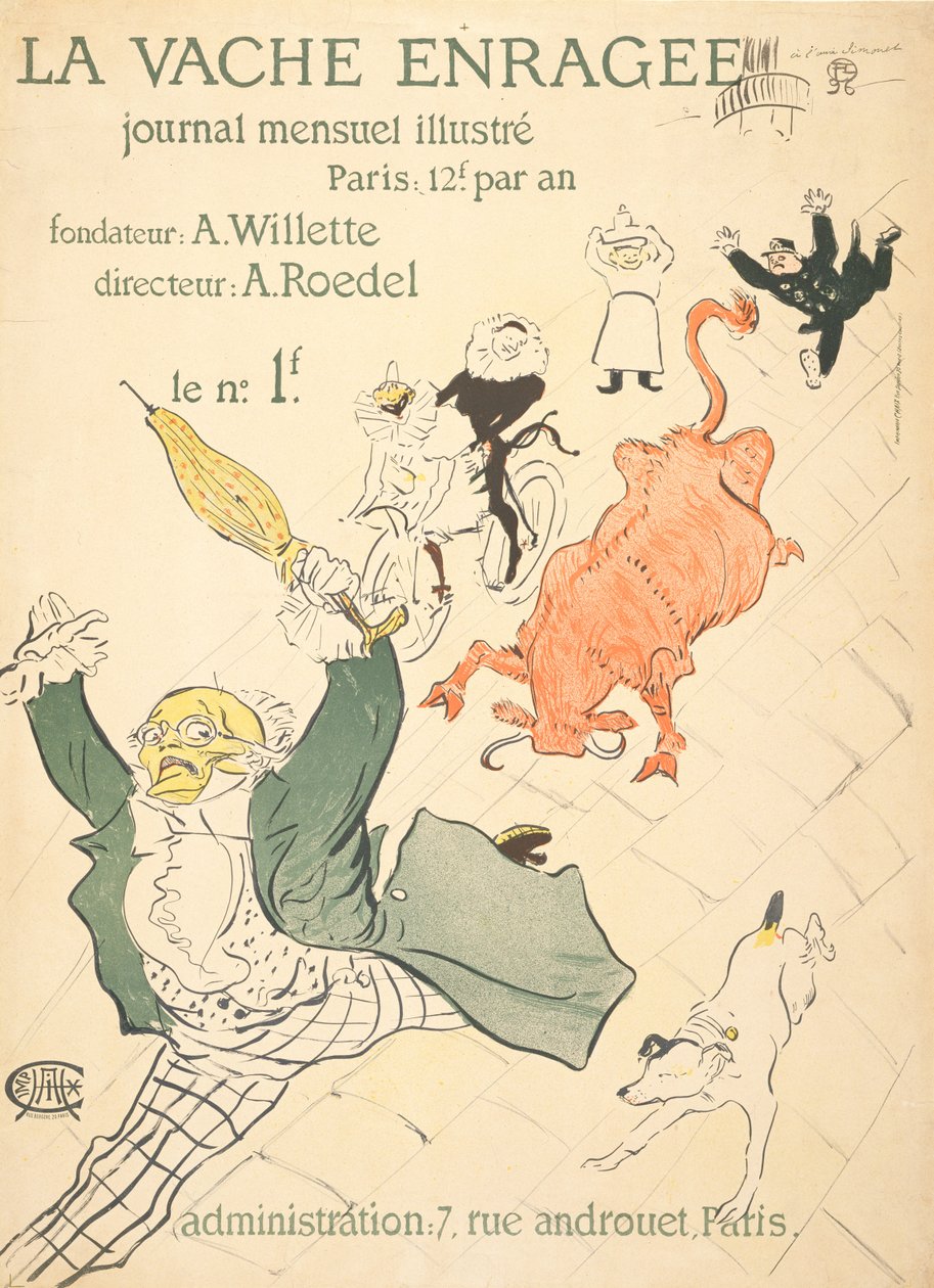 Öfkeli İnek, 1896 by Henri de Toulouse Lautrec