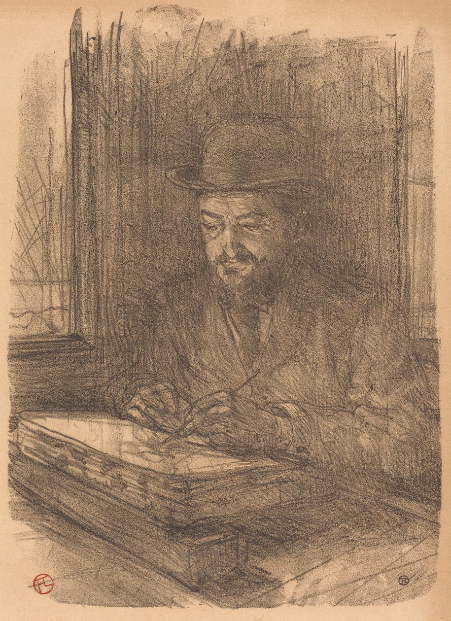 The Fine Printmaker Adolphe Albert (Le bon gravur - Adolphe Albert) by Henri de Toulouse Lautrec
