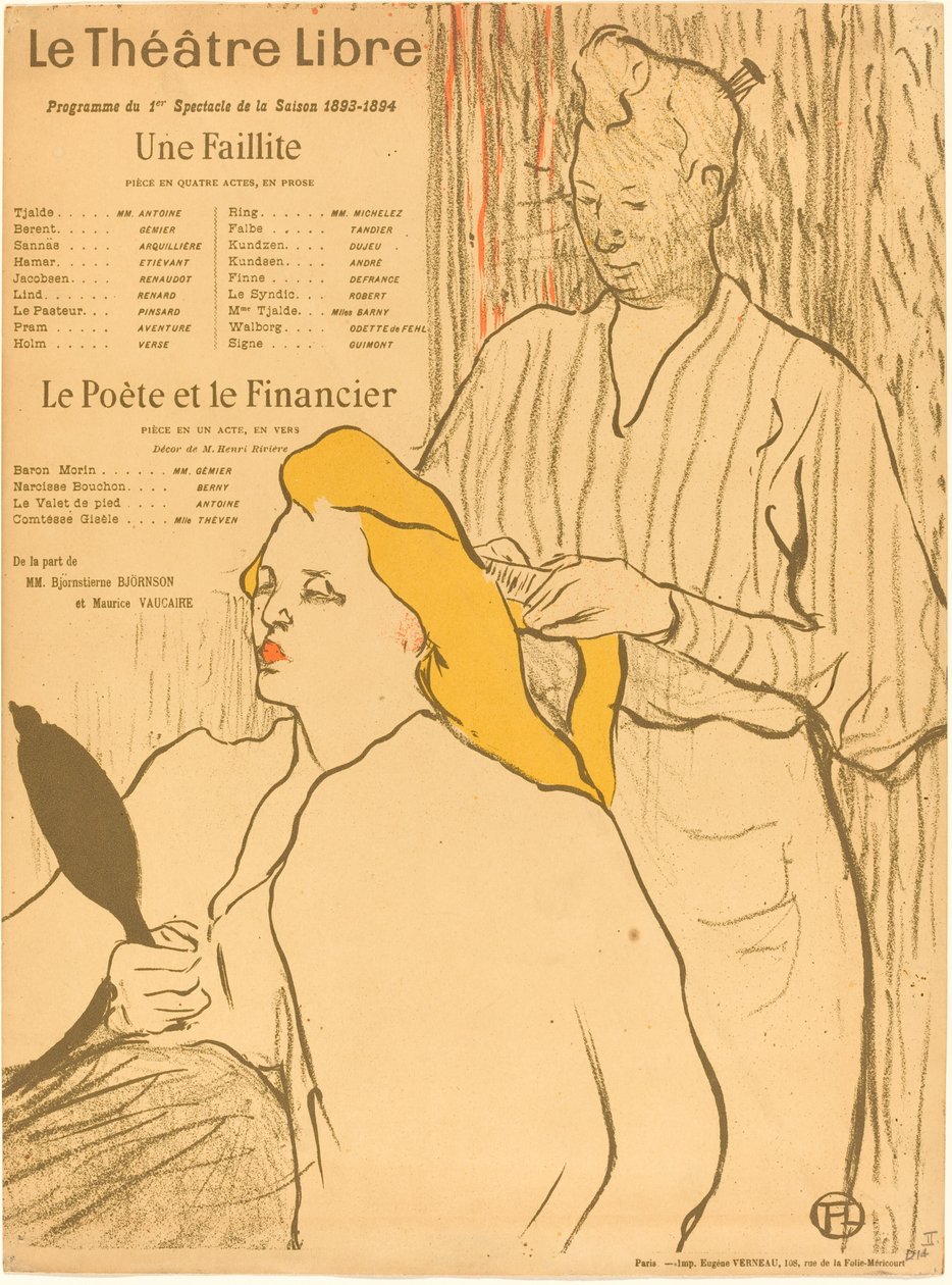 Kuaför - Tiyatro-Libre Programı Kuaför - Tiyatro-Libre Programı, 1893. by Henri de Toulouse Lautrec