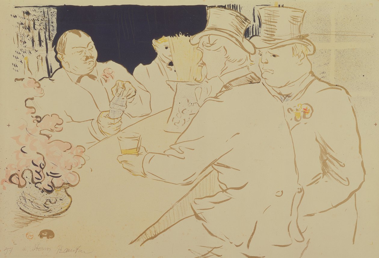 İrlanda ve Amerikan Barı, rue Royale, Bölüm Kitabı için, 1895 by Henri de Toulouse Lautrec