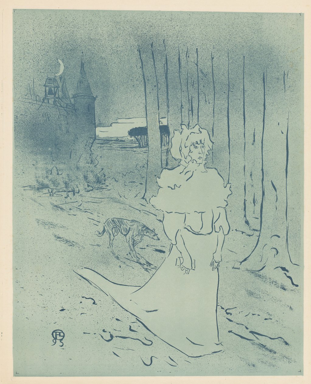 Manor Lady veya Omen (La chatelaine ou le tocsin) by Henri de Toulouse Lautrec