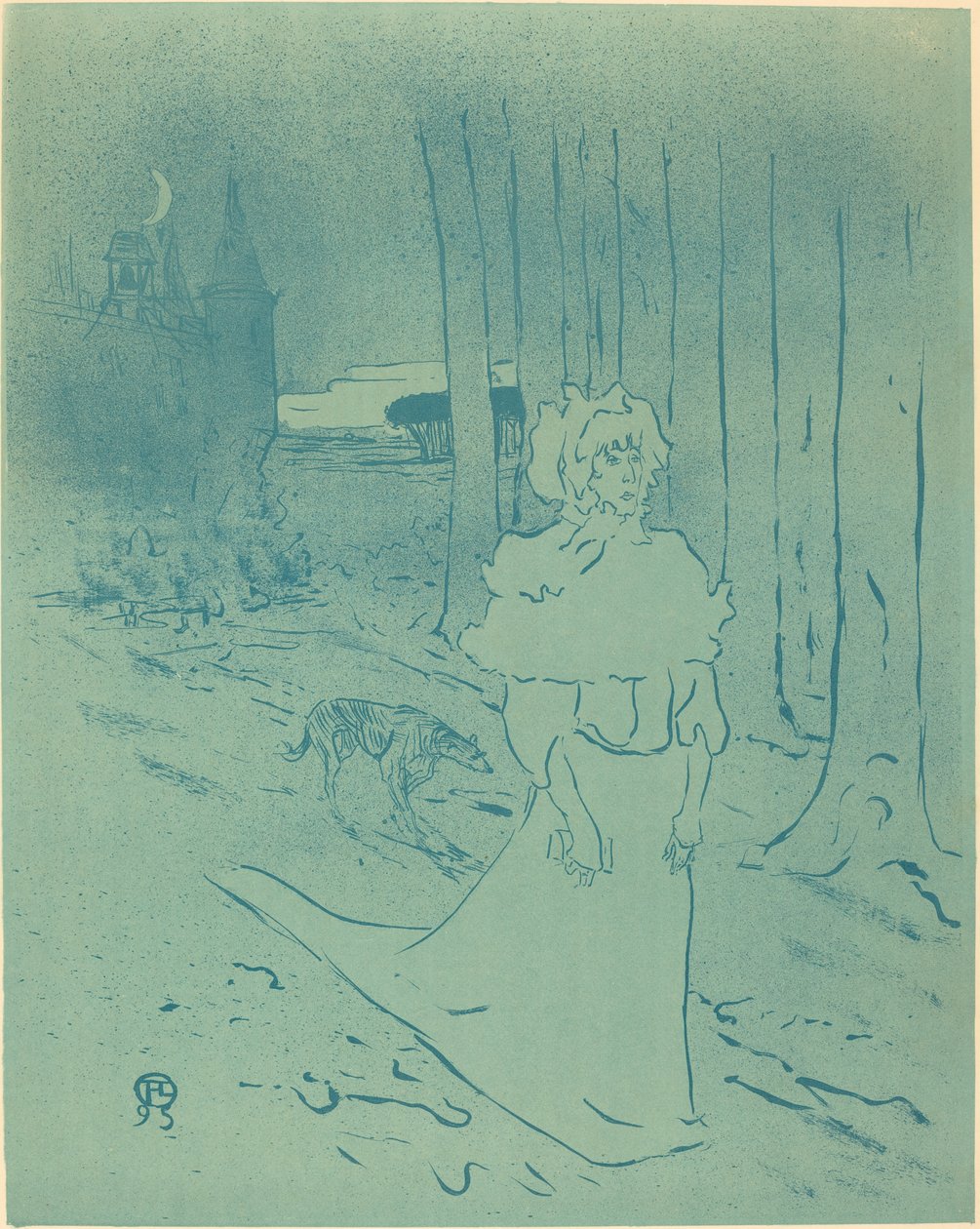 Manor Lady veya Omen (La chatelaine ou le tocsin) by Henri de Toulouse Lautrec