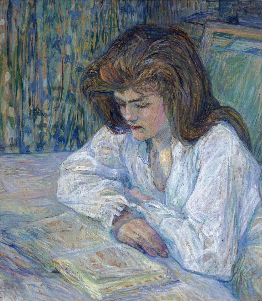 The Reader par Toulouse-Lautrec, Henri, de (1864-1901). Karton üzeri yağlı boya, ebat : 68x61 by Henri de Toulouse Lautrec