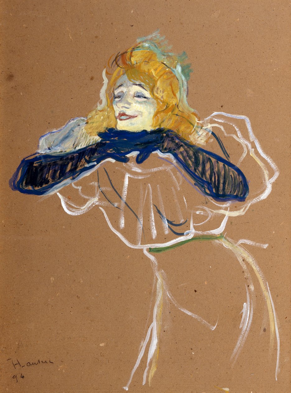 Şarkıcı Yvette Guilbert, 1894. by Henri de Toulouse Lautrec