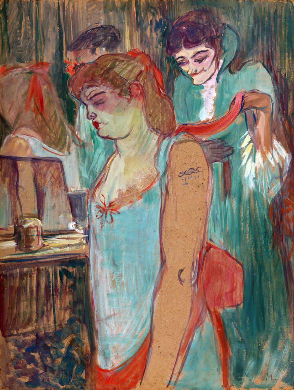 Dövmeli Kadın veya Tuvalet - Henri de Toulouse Lautrec (Toulouse-Lautrec) (1864-1901) tarafından by Henri de Toulouse Lautrec