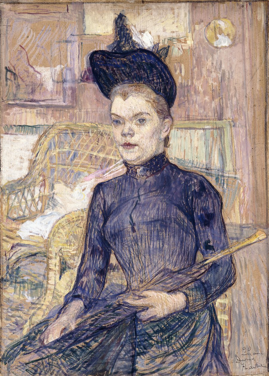 Siyah Şapkalı Kadın, Sağır Berthe, 1890 by Henri de Toulouse Lautrec