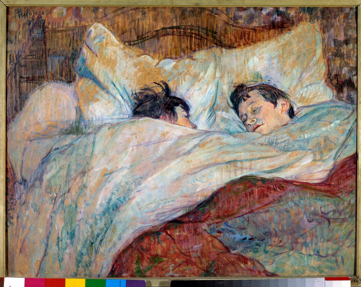 Yatak Uyuyan iki çocuk. Karton üzerine yağlı boya, Henri de Toulouse Lautrec (1864-1901) 1892 Dim. 0,54x0,7 m Paris, musee d