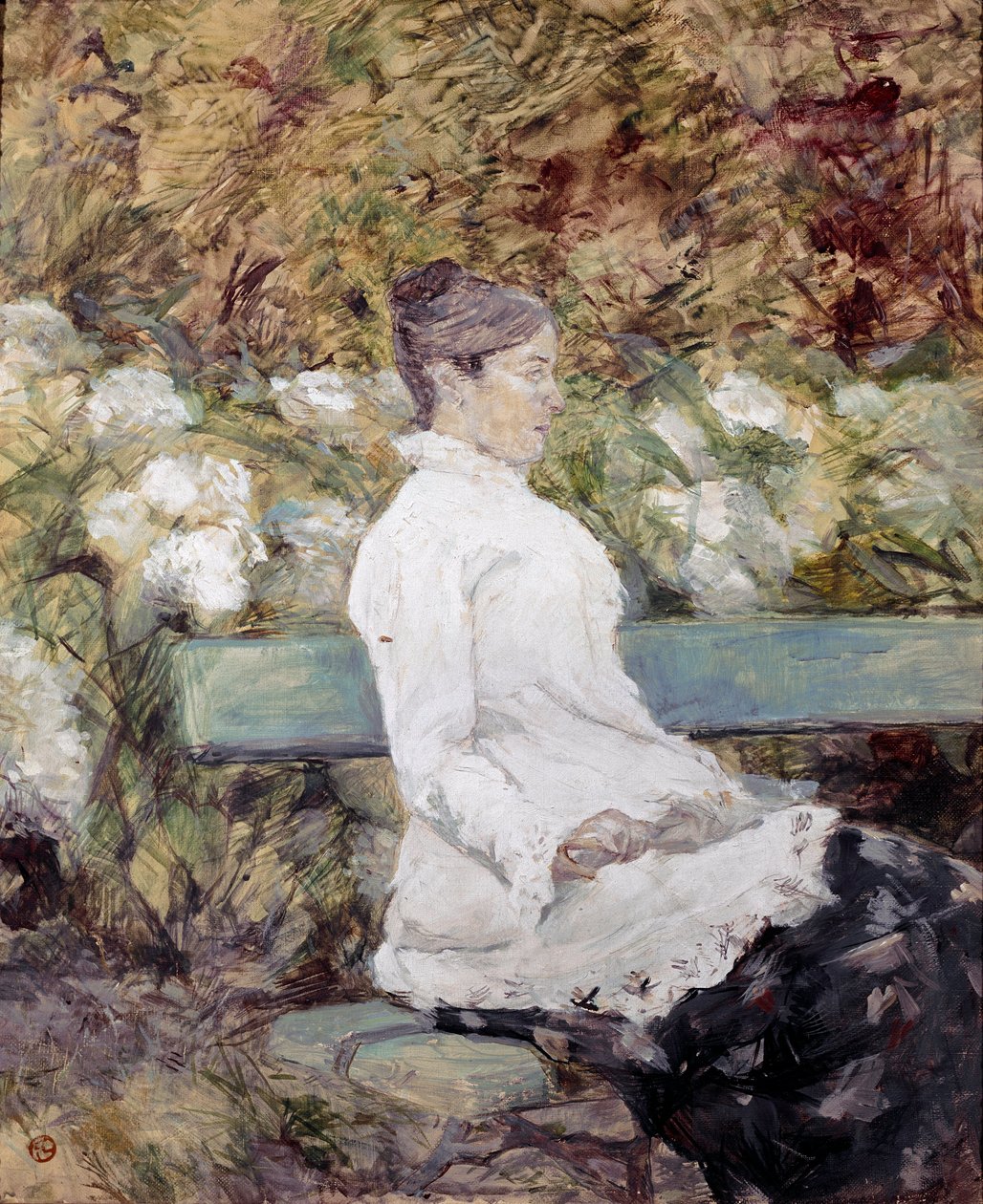 Bir bahçede ressamın annesi. Henri de Toulouse-Lautrec tarafından yapılan resim (Toulouse Lautrec by Henri de Toulouse Lautrec