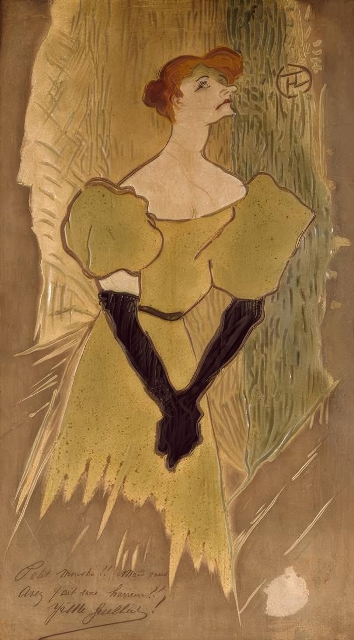 Toulouse-Lautrec, Yvette Guilbert / Terrakottaplatte, 1895 by Henri de Toulouse Lautrec
