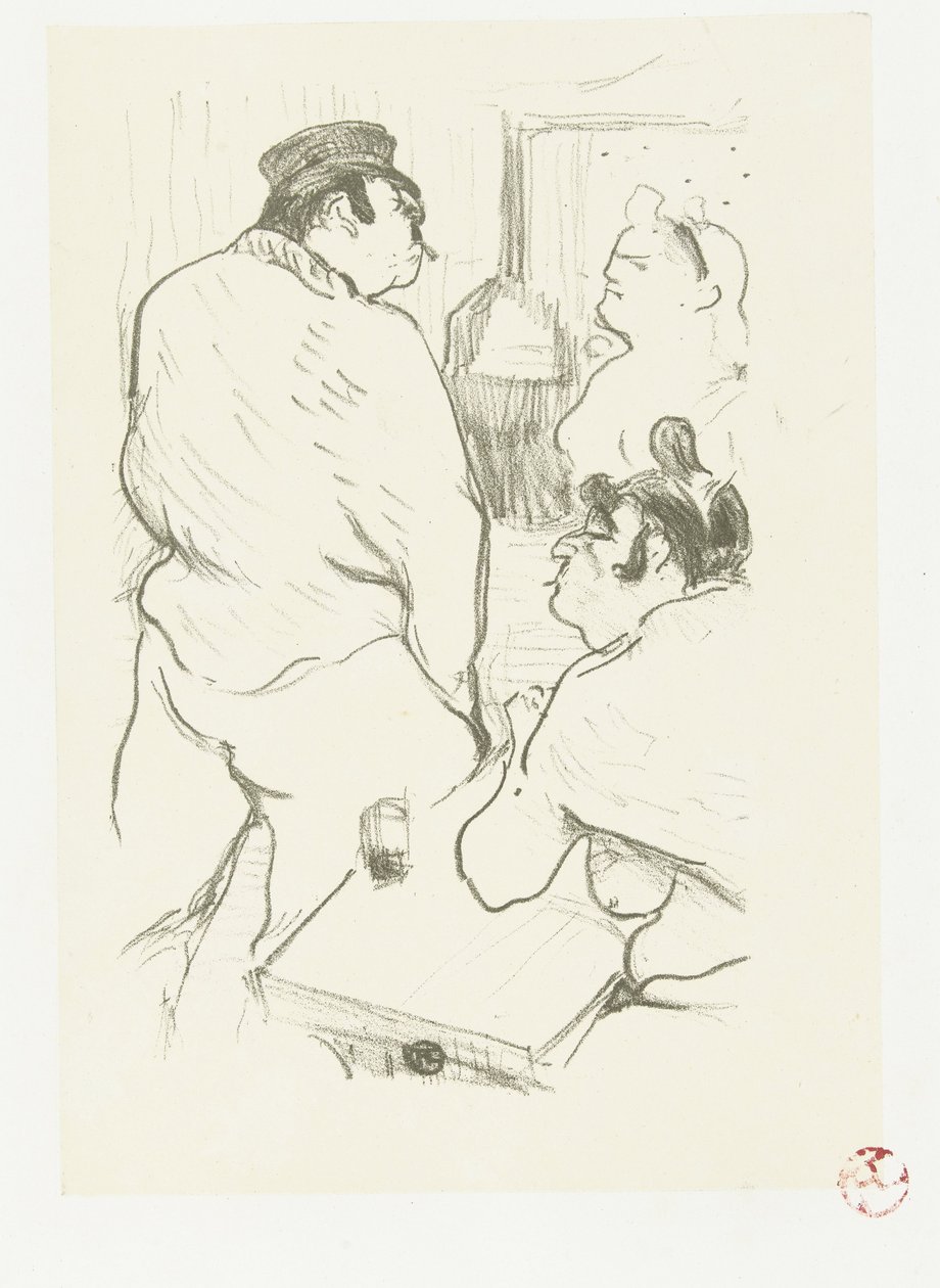Genelevde iki kadın ve erkek La Terör de Grenelle by Henri de Toulouse Lautrec