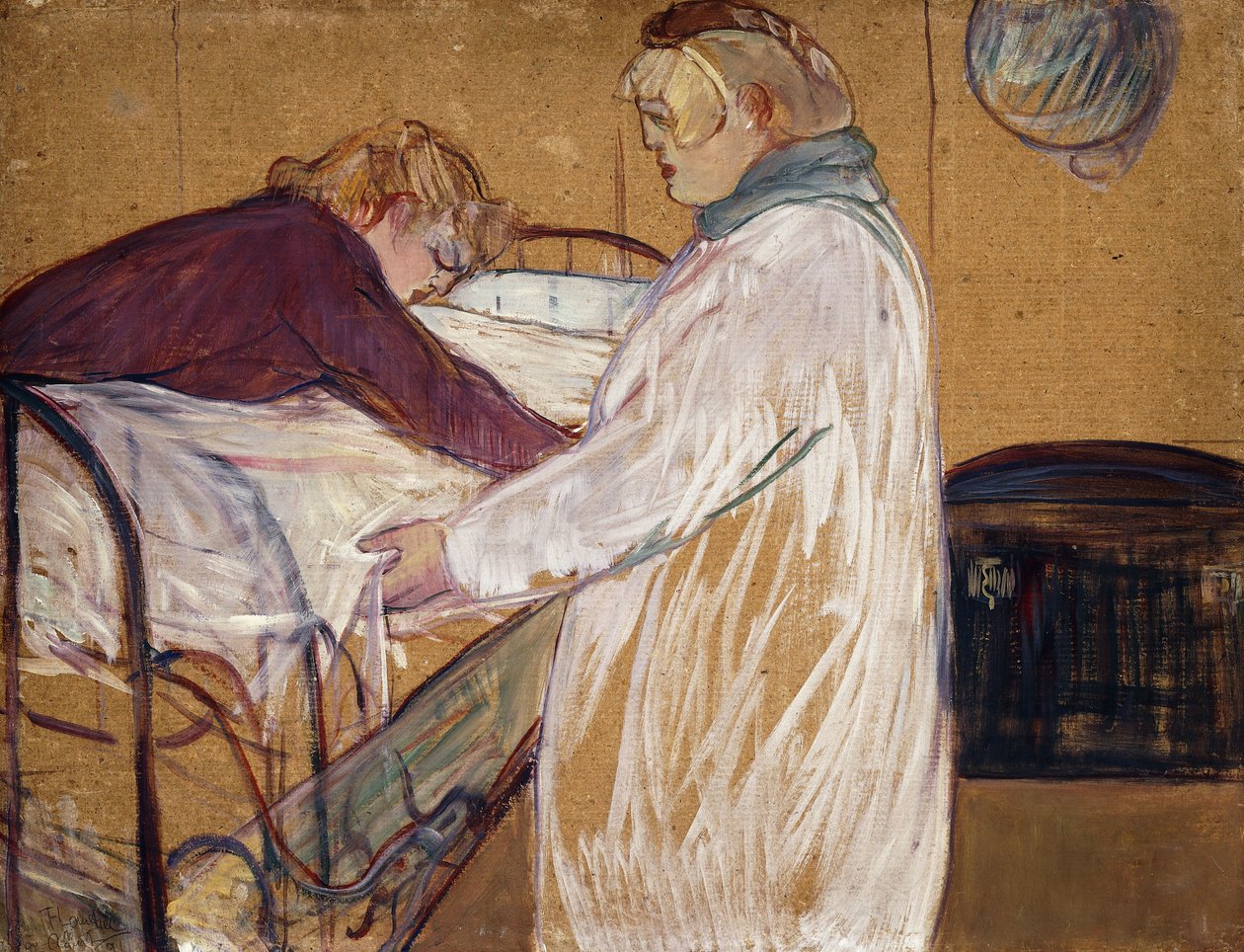 Yataklarını Yapan İki Kadın; Yatağını Yapan İki Kadın, 1891 by Henri de Toulouse Lautrec