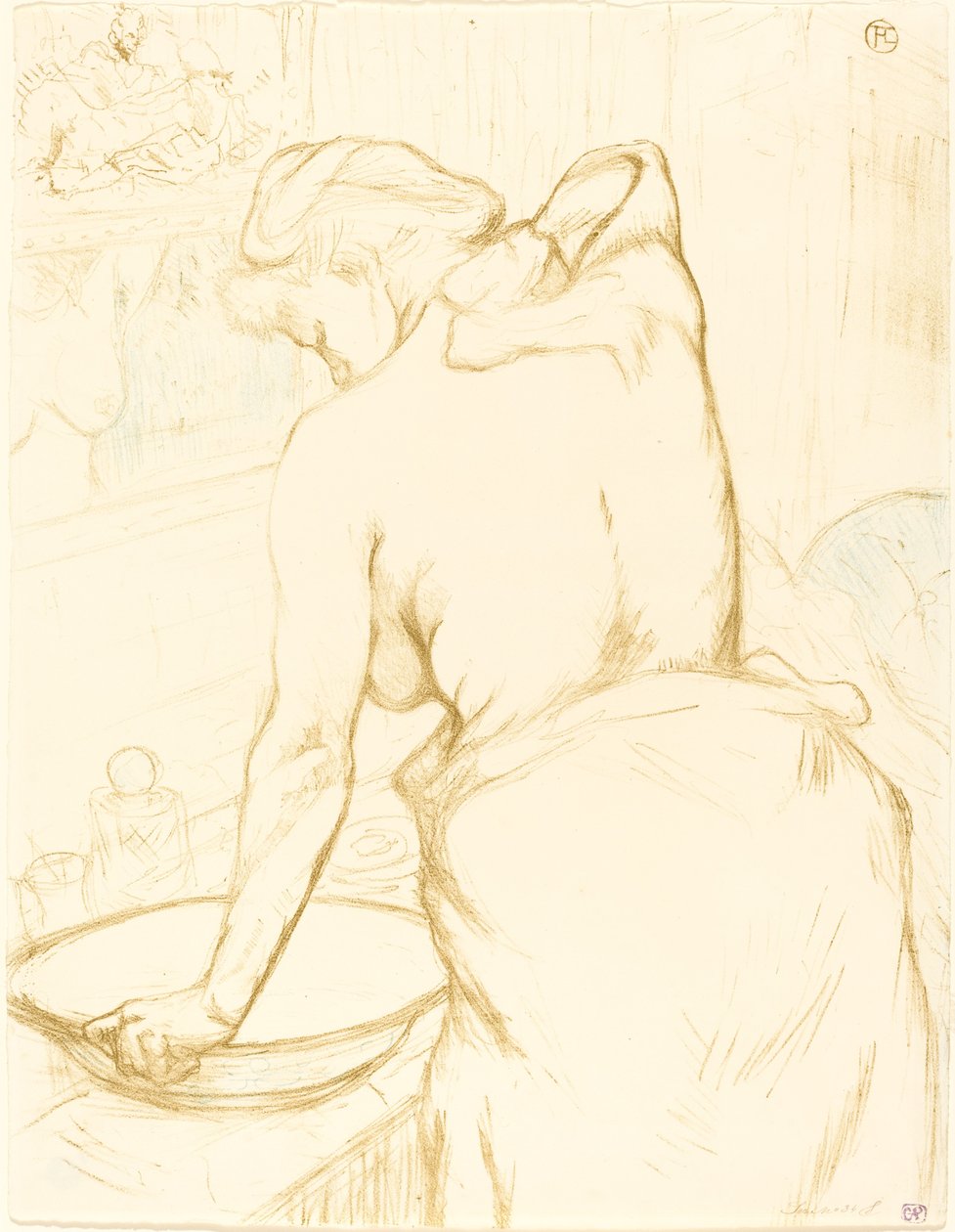 Kendini Yıkanan Kadın, 1896. by Henri de Toulouse Lautrec