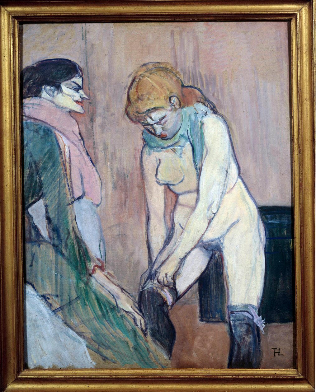 Çoraplarını çeken kadın veya “Ev kadını” Henri de Toulouse Lautrec (1864-1901) tarafından karton üzerine resim 1894 Güneş. 0,58x0,46 m. Paris, Musee d