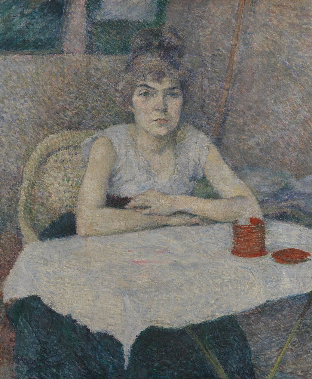 Bir masada genç kadın by Henri de Toulouse Lautrec