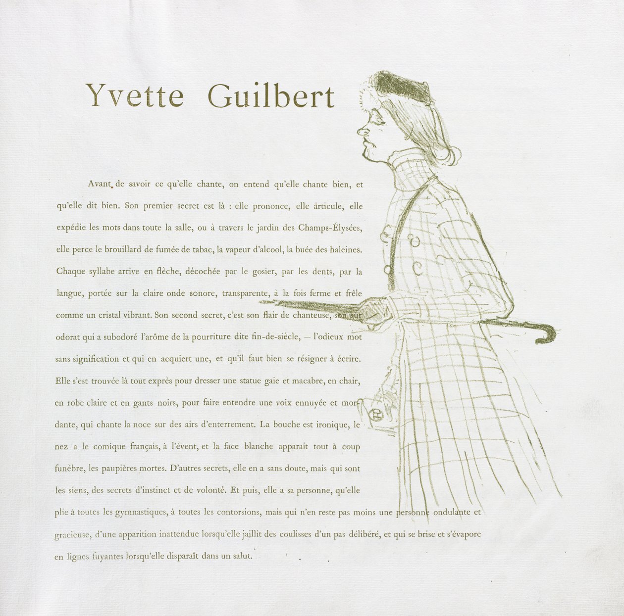 Yvette Guilbert-Fransız Serisi: No. 1, 1894. by Henri de Toulouse Lautrec