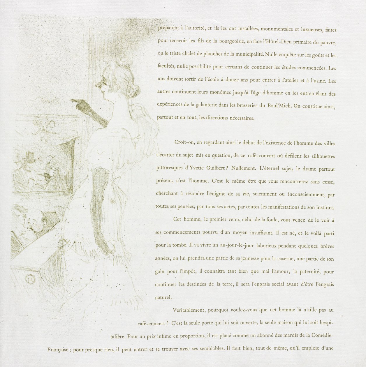 Yvette Guilbert-Fransız Serisi: No. 6, 1894. by Henri de Toulouse Lautrec