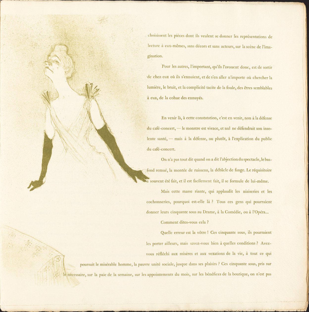 Yvette Guilbert, 1894. by Henri de Toulouse Lautrec