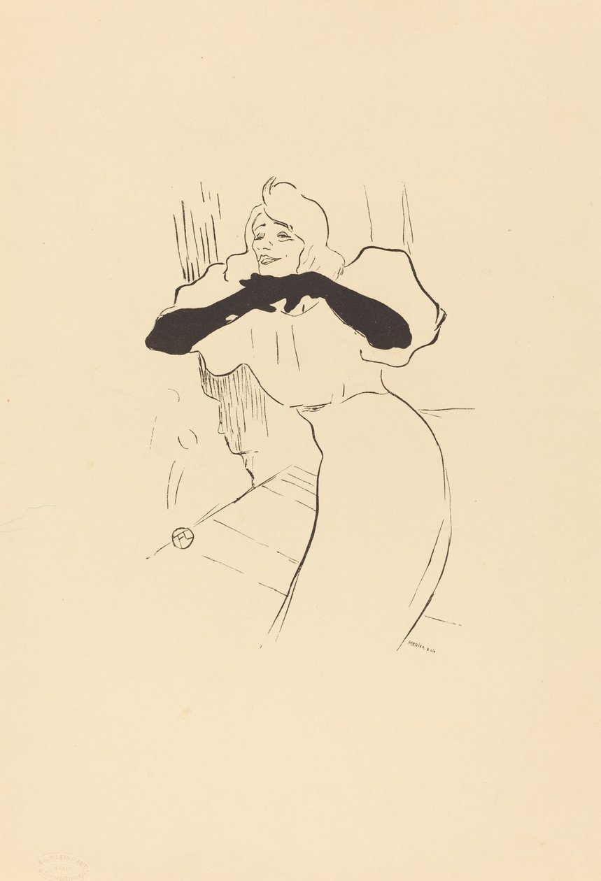Yvette Guilbert: Oyalanmak, Daha Uzun, Loo by Henri de Toulouse Lautrec