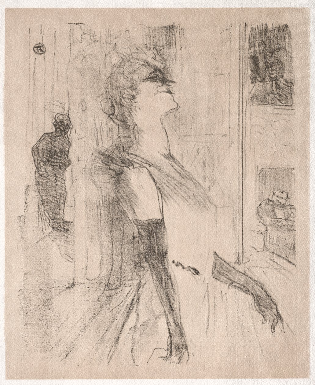 Yvette Guilbert: Sahnede by Henri de Toulouse Lautrec