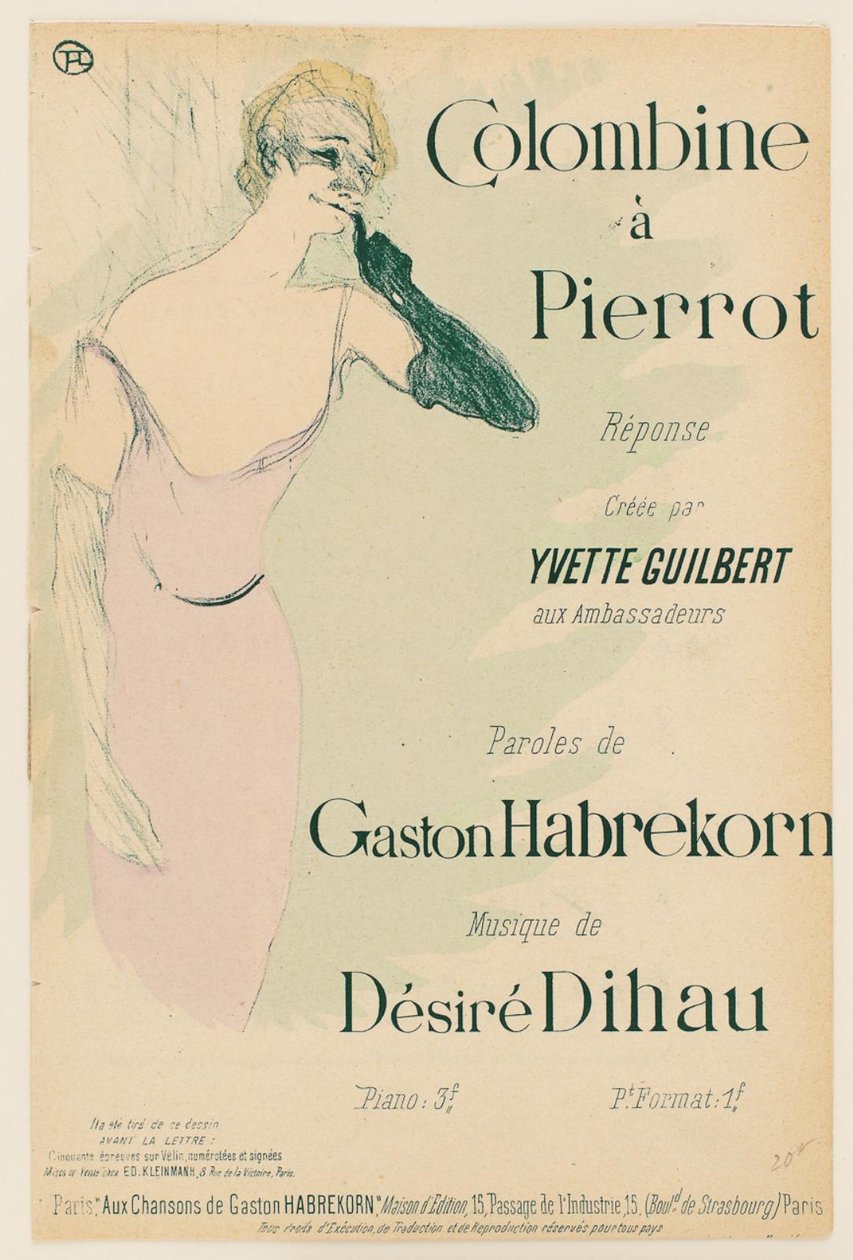 Yvette Guilbert, Colombine, Pierrot